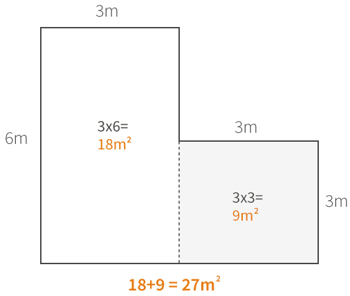 L-shaped floor plan